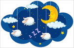 卡通睡眠夜晚