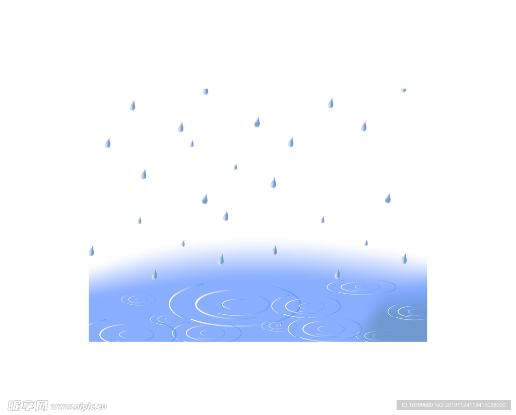 飘落雨点溅起的眩晕设计素材元素