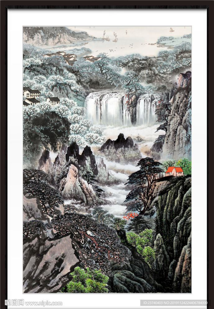 竖幅山水画