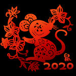 鼠年剪纸