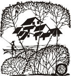 林中小屋插画