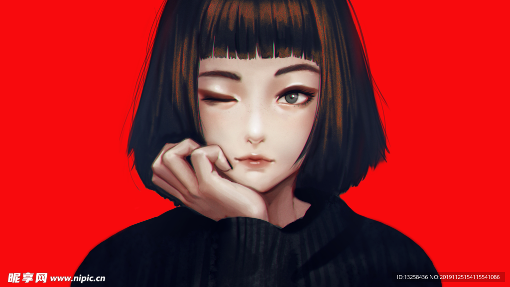 彩色 人物 插画 动漫 背景