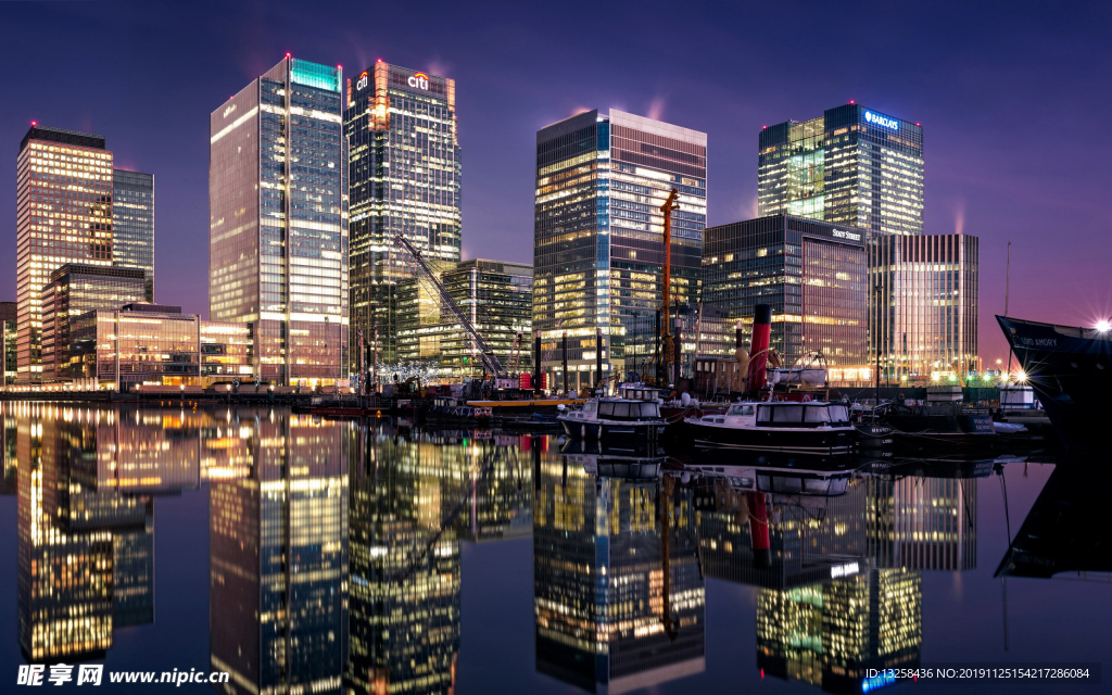 城市灯光夜景大楼建筑