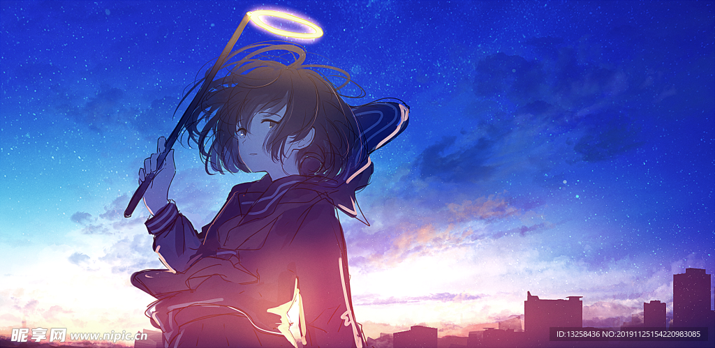 彩色人物插画动漫背景