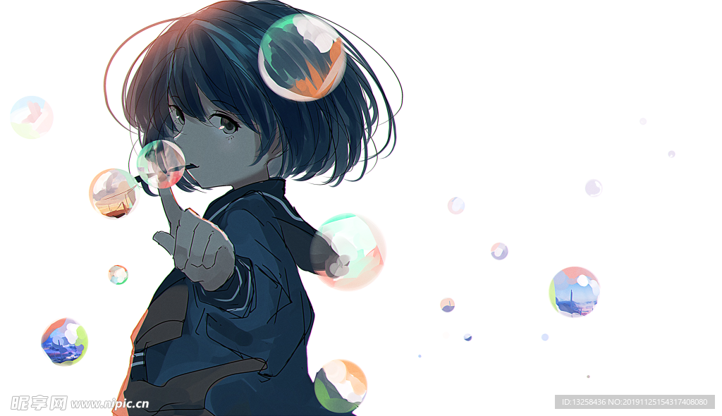 彩色人物插画动漫背景