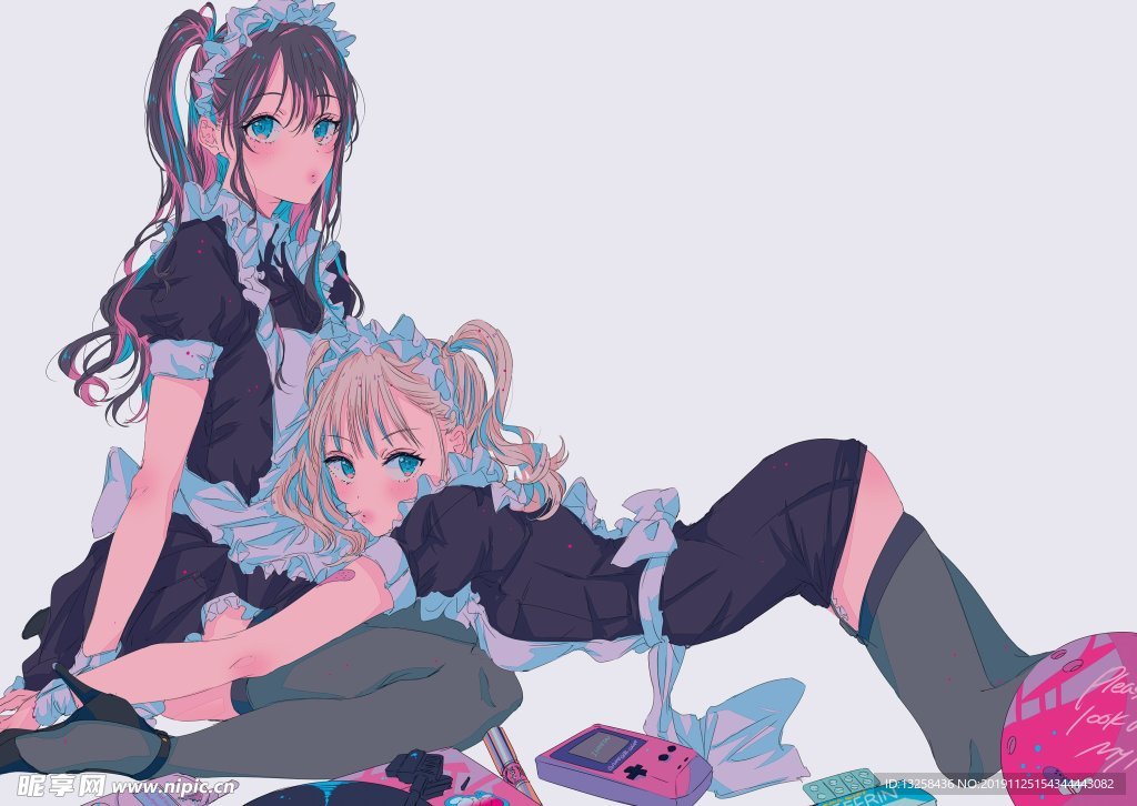 彩色人物插画动漫背景
