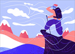 登山插画