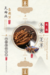 中国风中药文化冬虫夏草促销海报