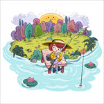 卡通钓鱼背景