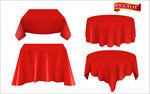 红色餐桌布