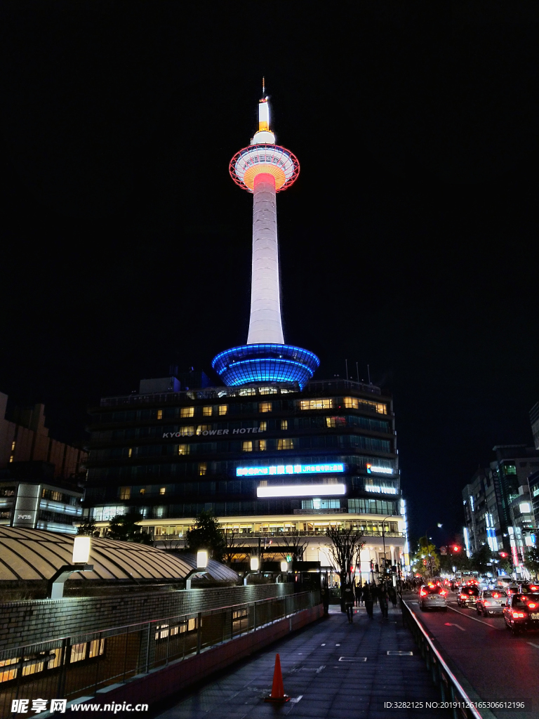 日本京都站京都塔夜景