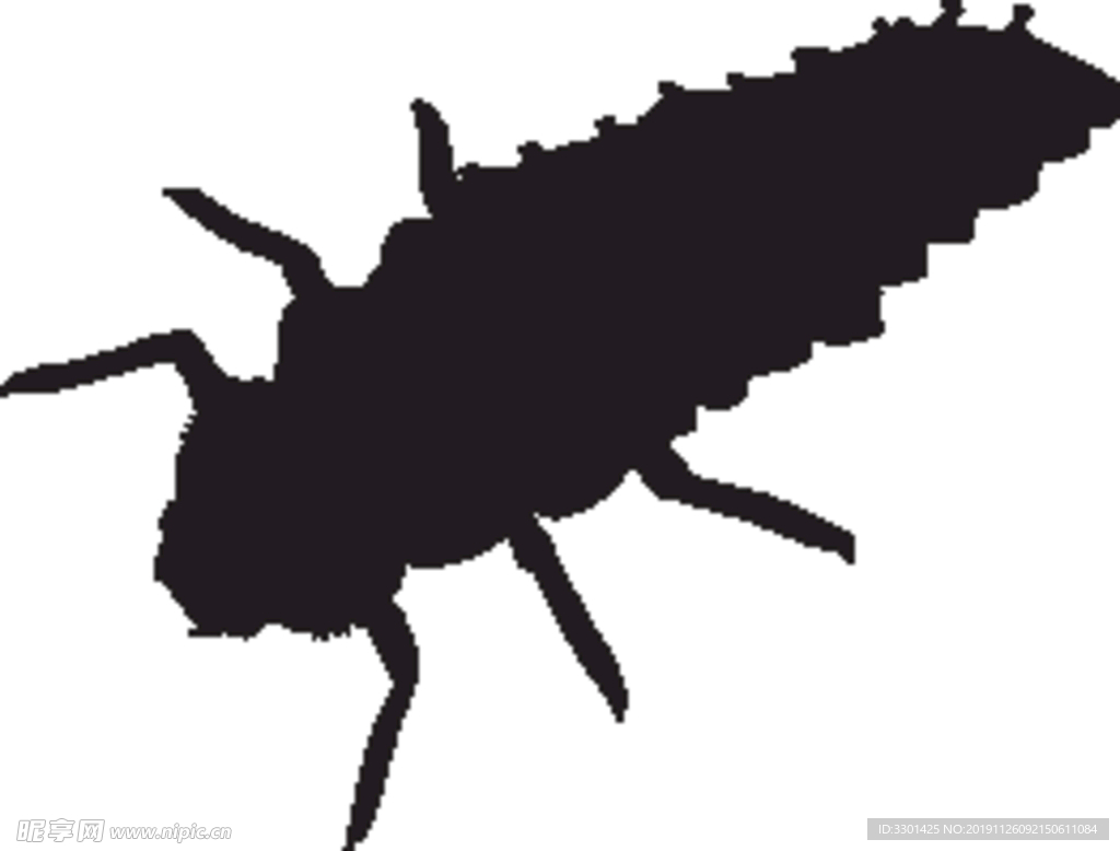 甲虫幼虫剪影