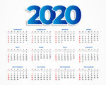 新年2020日历