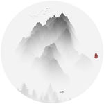 抽象意境水墨山水画