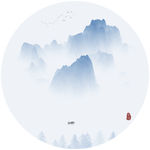 抽象意境水墨画山水画