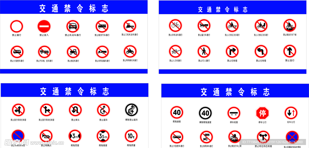 交通禁令标志