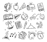 粉笔手绘学习办公用品背景图标