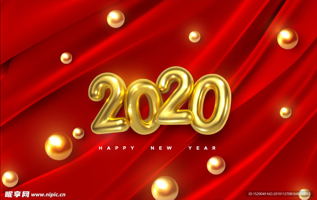 红色2020新年背景
