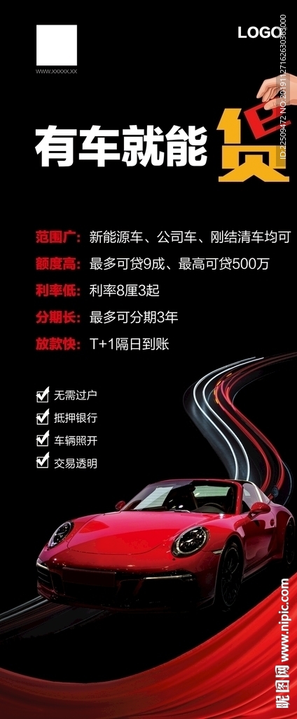 汽车贷款展架