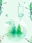 绿色小简约背景