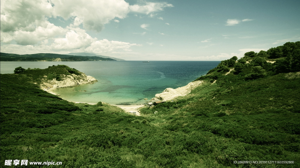 高清海边小岛背景图