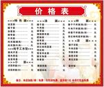 面馆价格表