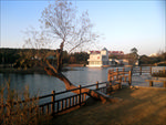 风景 电脑壁纸 湖水 木走道