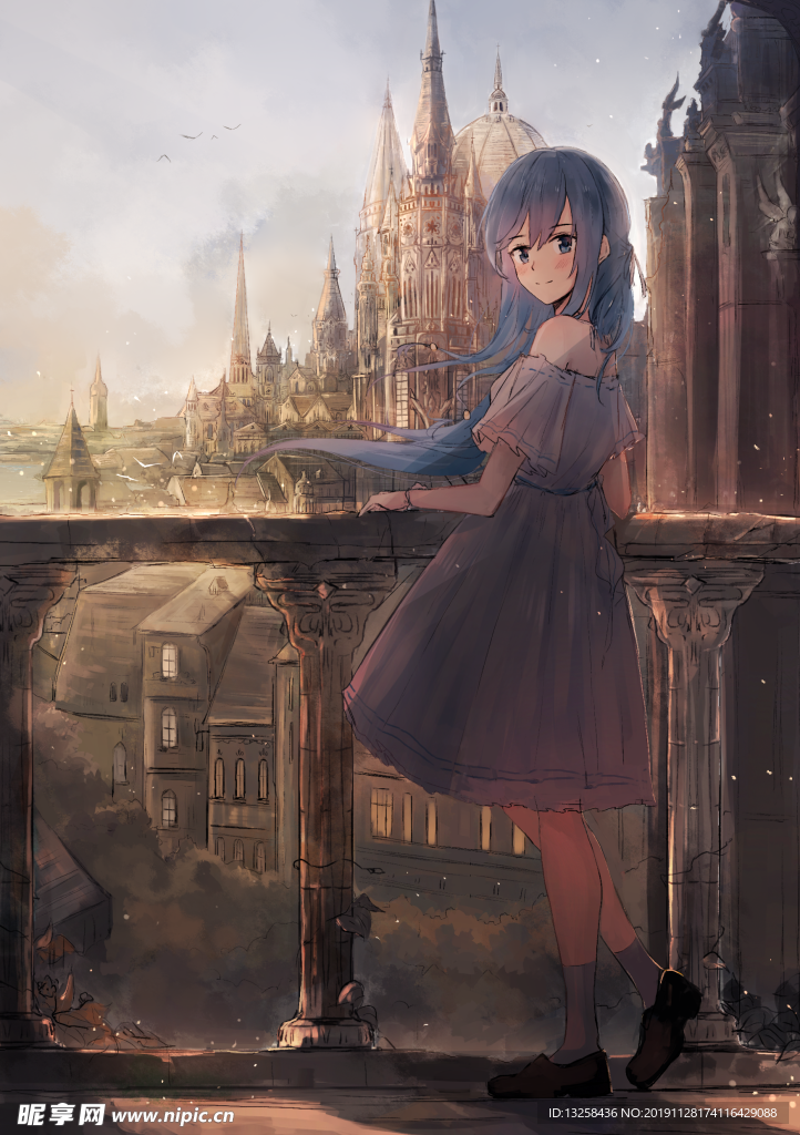 彩色 人物 插画 动漫 背景