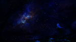 彩色动漫人物星空插画