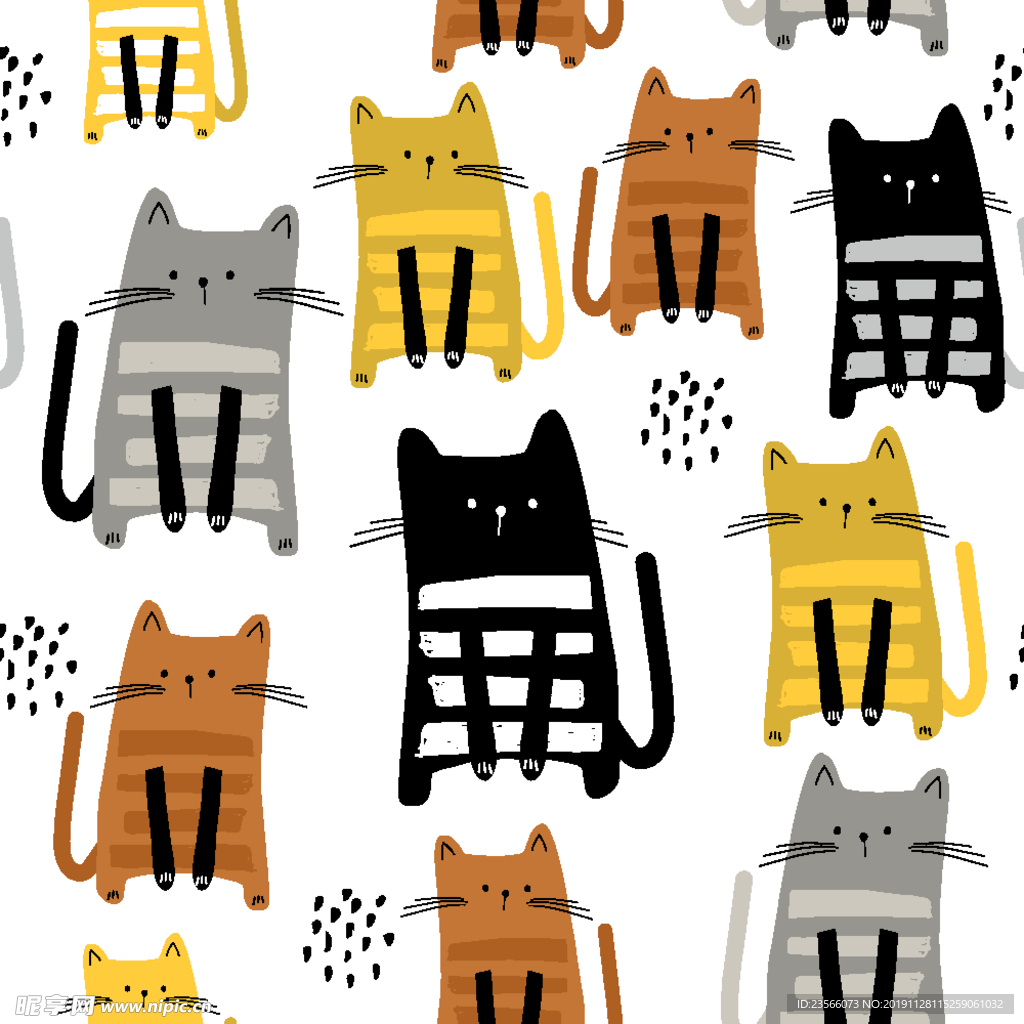 卡通可爱动物猫狗插画