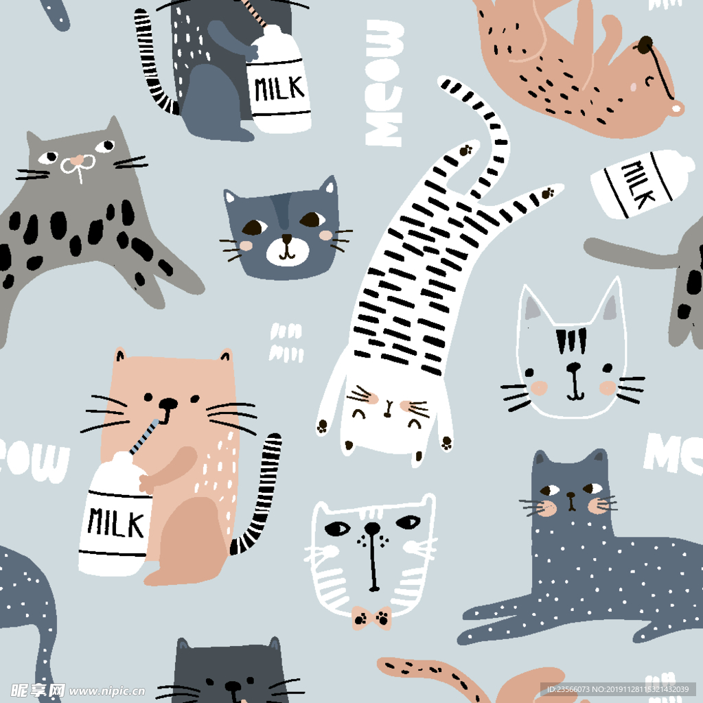 卡通可爱动物猫狗插画