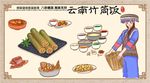云南竹筒饭背景墙模板下载