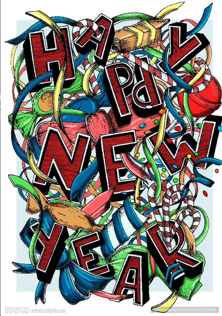新年手绘海报