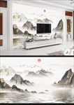 意境山水背景墙