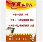 快餐价格表