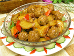 土豆烧丸子