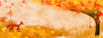 卡通秋天枫叶海报banner
