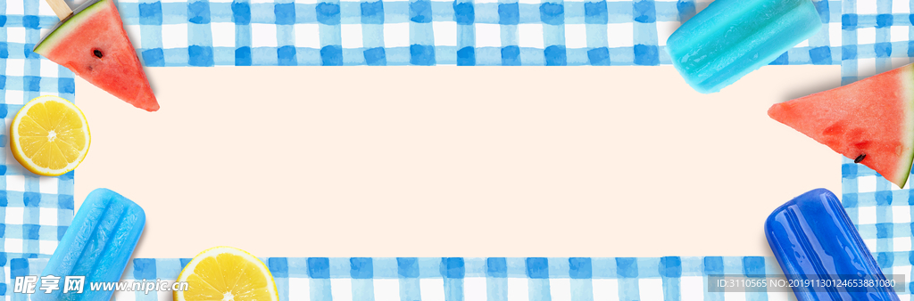 夏季冰棒西瓜海报banner