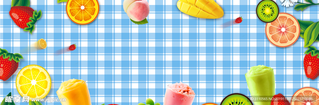 夏季水果饮料海报banner