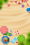 夏日海洋沙滩海报背景