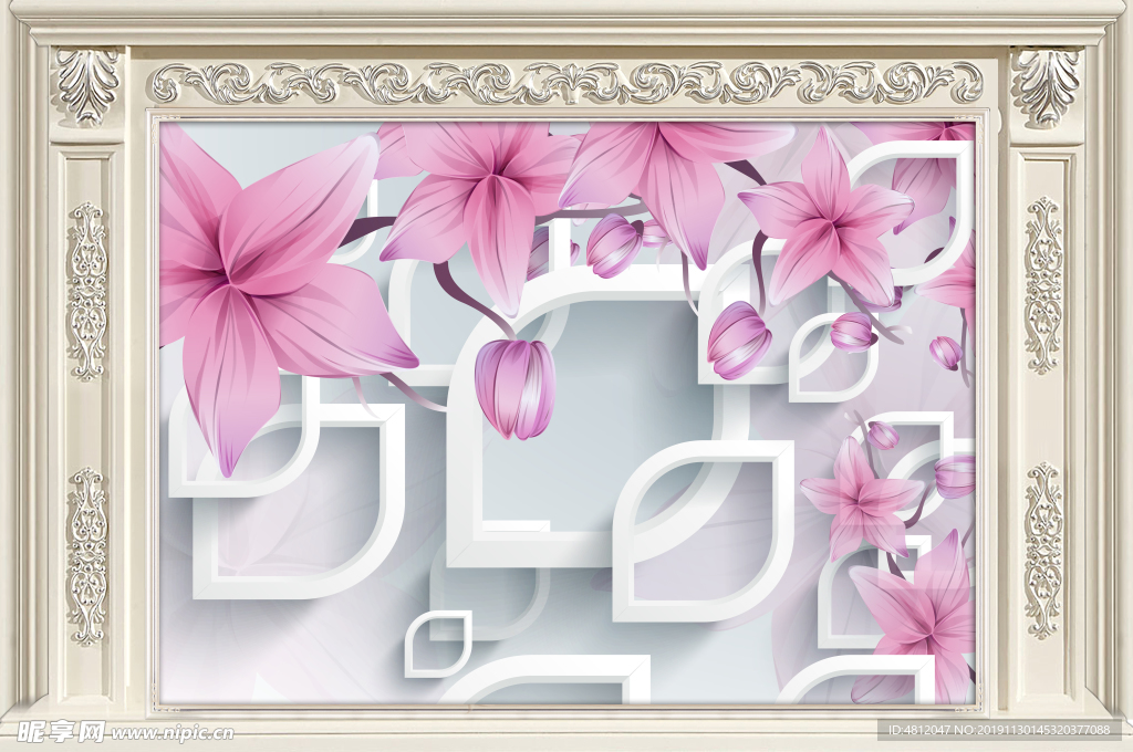 花卉背景墙