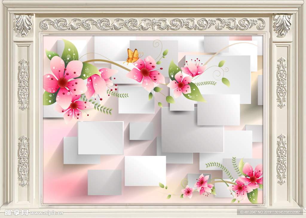 花卉背景墙