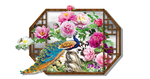 孔雀花卉背景墙