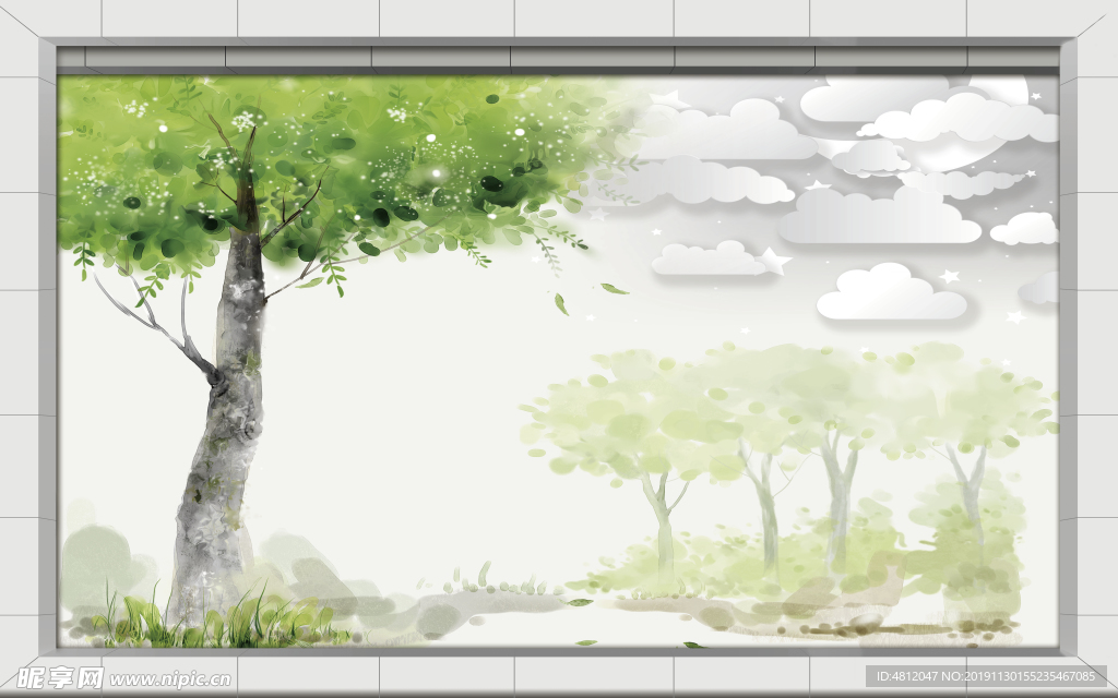 树林风景画