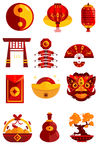 传统春节 图标设计 新年图标