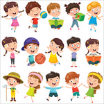 卡通小孩