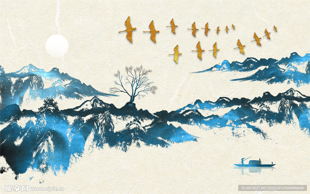 新中式装饰画背景墙