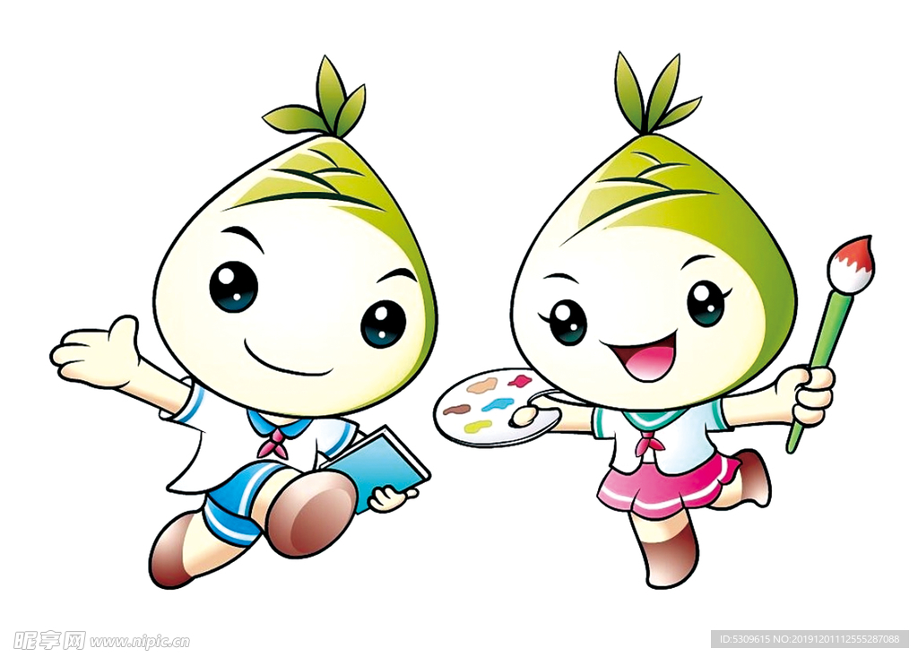 竹笋宝宝 小画家 卡通娃娃