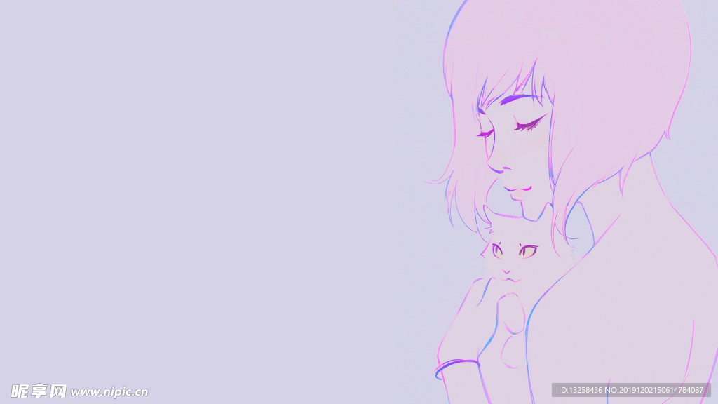 彩色 人物 插画 动漫 背景
