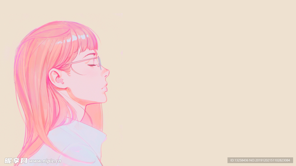 彩色 人物 插画 动漫 背景